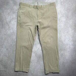 Incotex Slowear Straight Leg Beige Flat Front Chino Mens Pants Size 37x28 Cuff